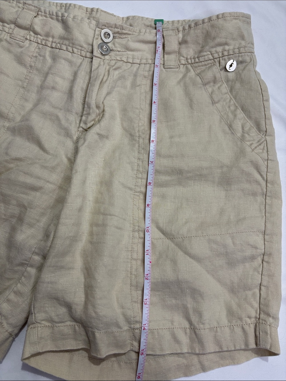 Fresh Produce 100% Linen Natural Beige Khaki Shorts Camp Counselor Natural Fiber